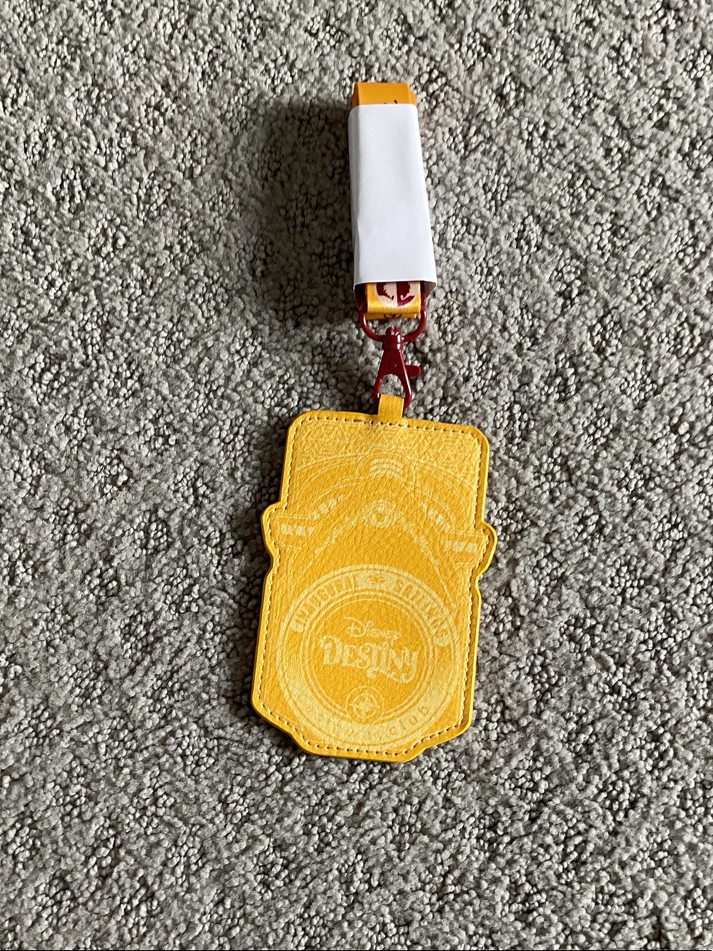 Disney Yellow Luggage Tag with Red Clip